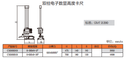 上工双柱电子数显高度卡尺