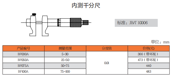 上工内测千分尺